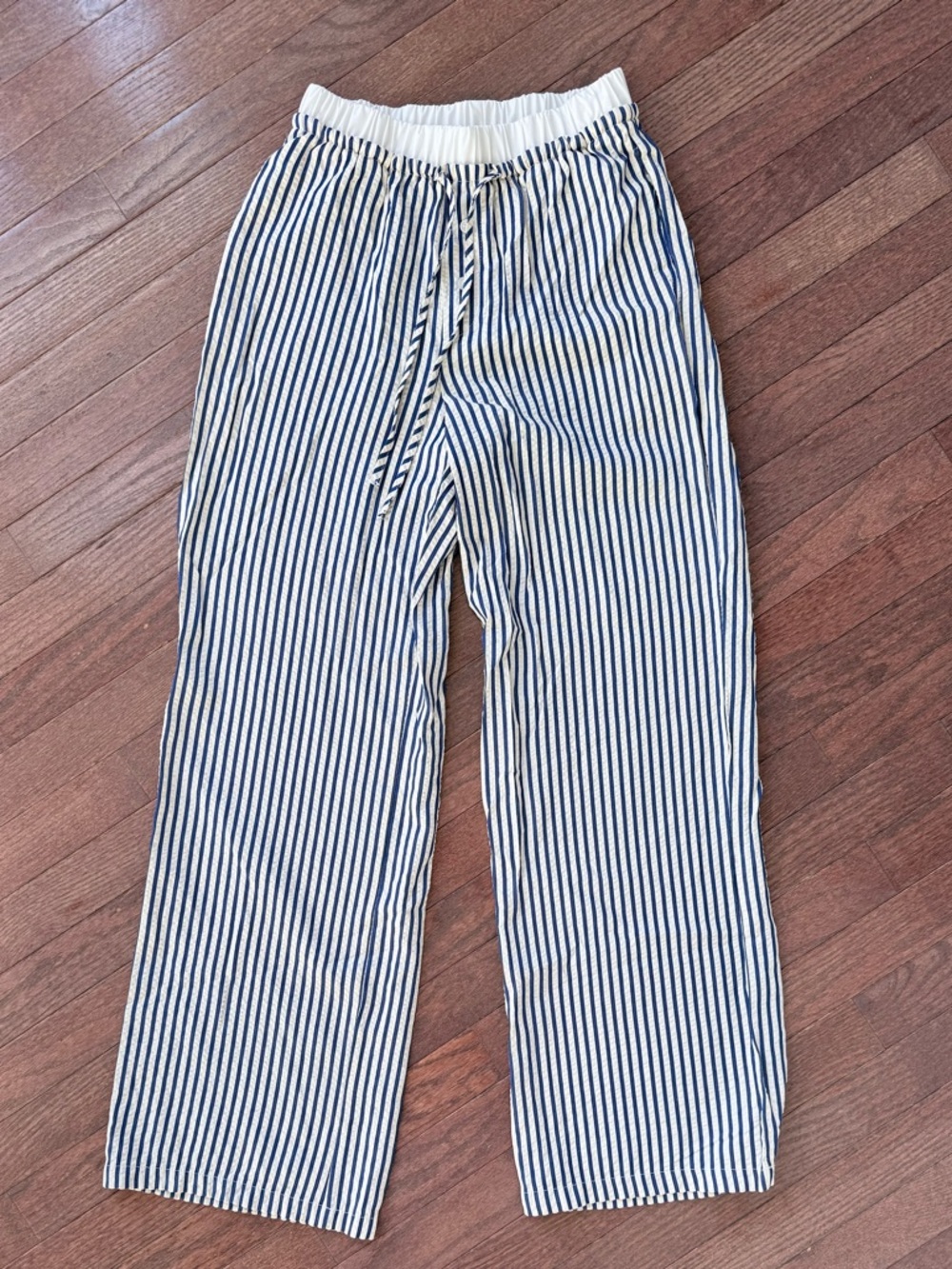 Sincerely Jules Women's Navy & White Striped Drawstring Pants